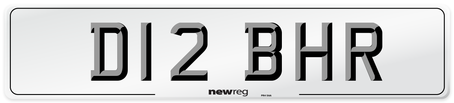 D12 BHR Number Plate from New Reg